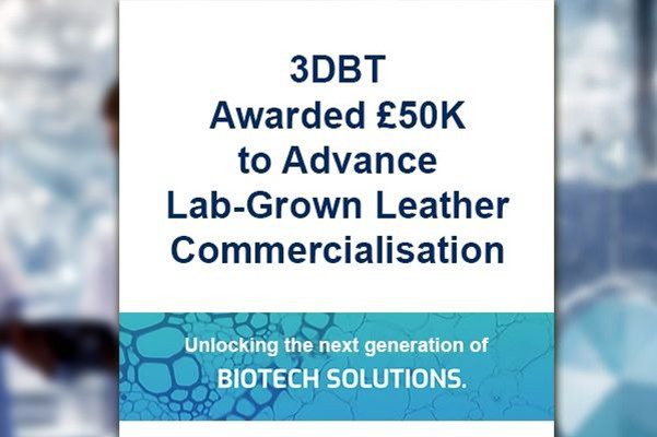 Groundbreaking lab-grown leather technology awarded Northern Accelerator Growth Support Grant of ยฃ50,000